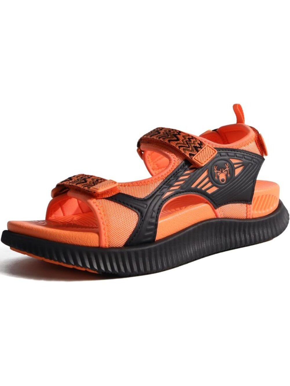 Women's Orange Black Walking Sandals Summer Hiking Sport Recovery Cushion Shoes